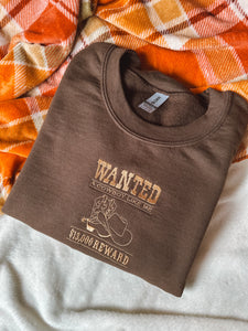 WANTED Cowboy Poster Unisex Embroidered Sweatshirt