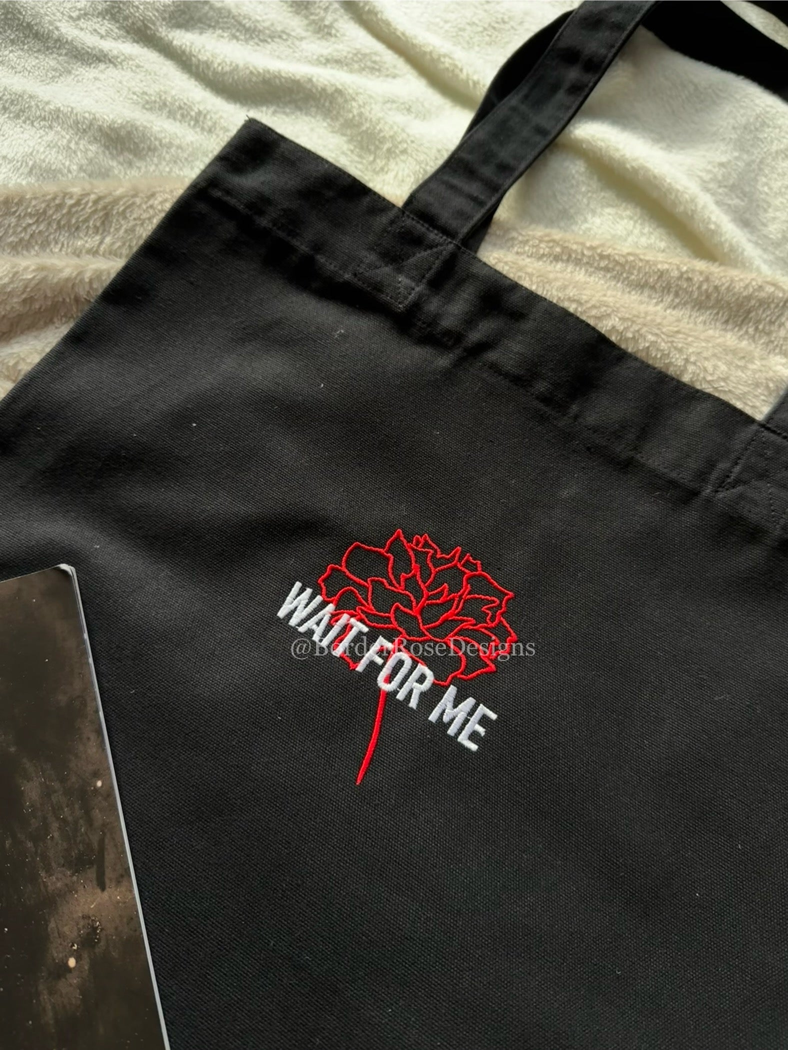 Wait For Me Hadestown Embroidered Tote Bag