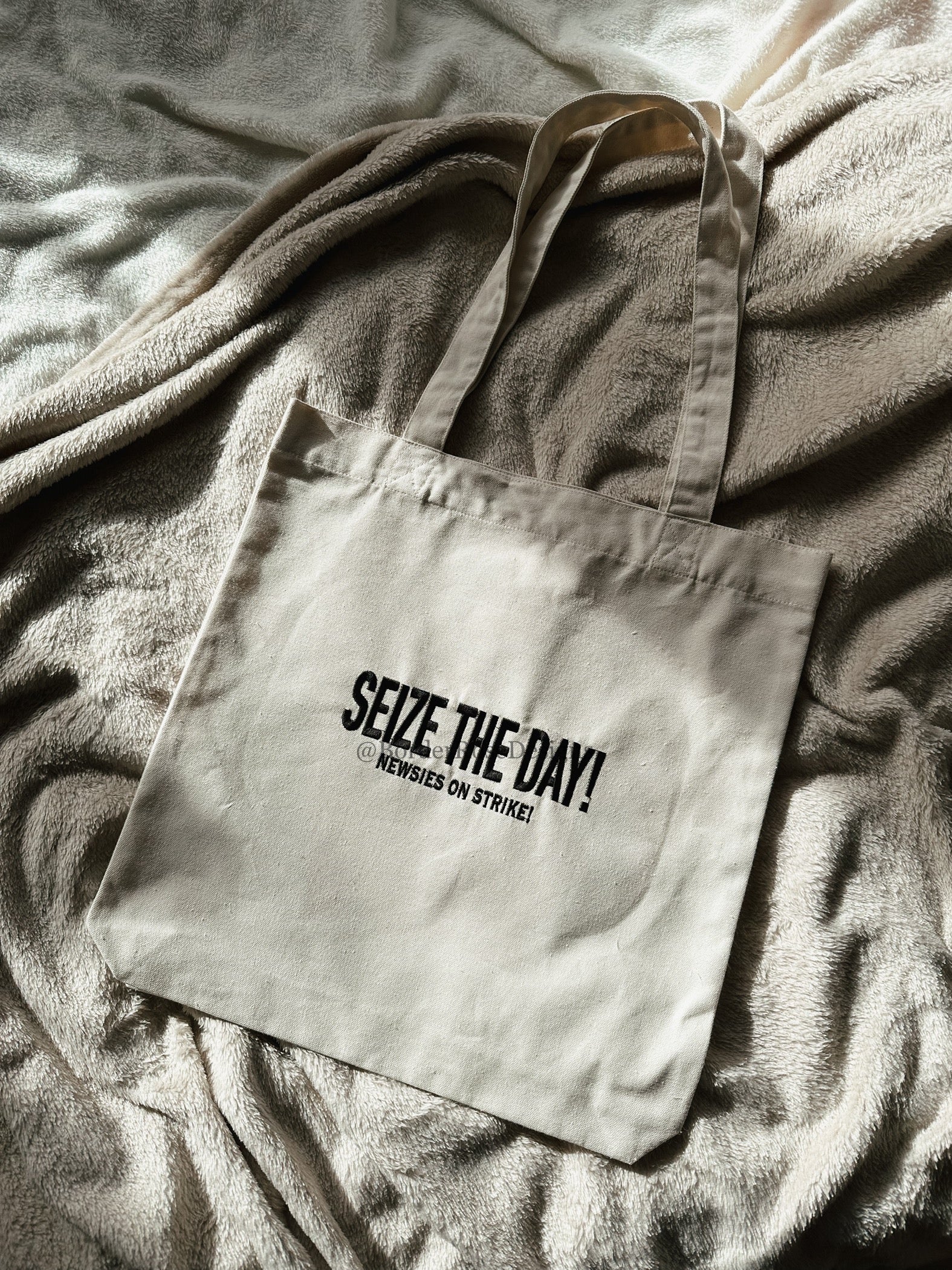 Seize The Day Newsies Embroidered Tote Bag