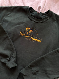 SMALL GREEN SECOND Sunset Studios Unisex Embroidered Sweatshirt