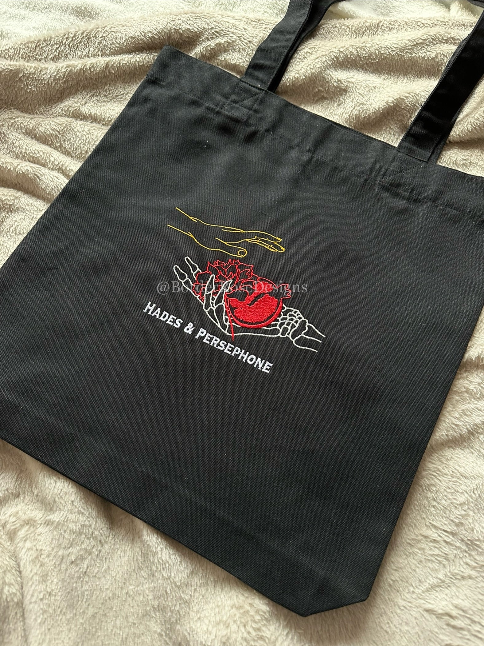 Hades & Persephone Hadestown Embroidered Tote Bag