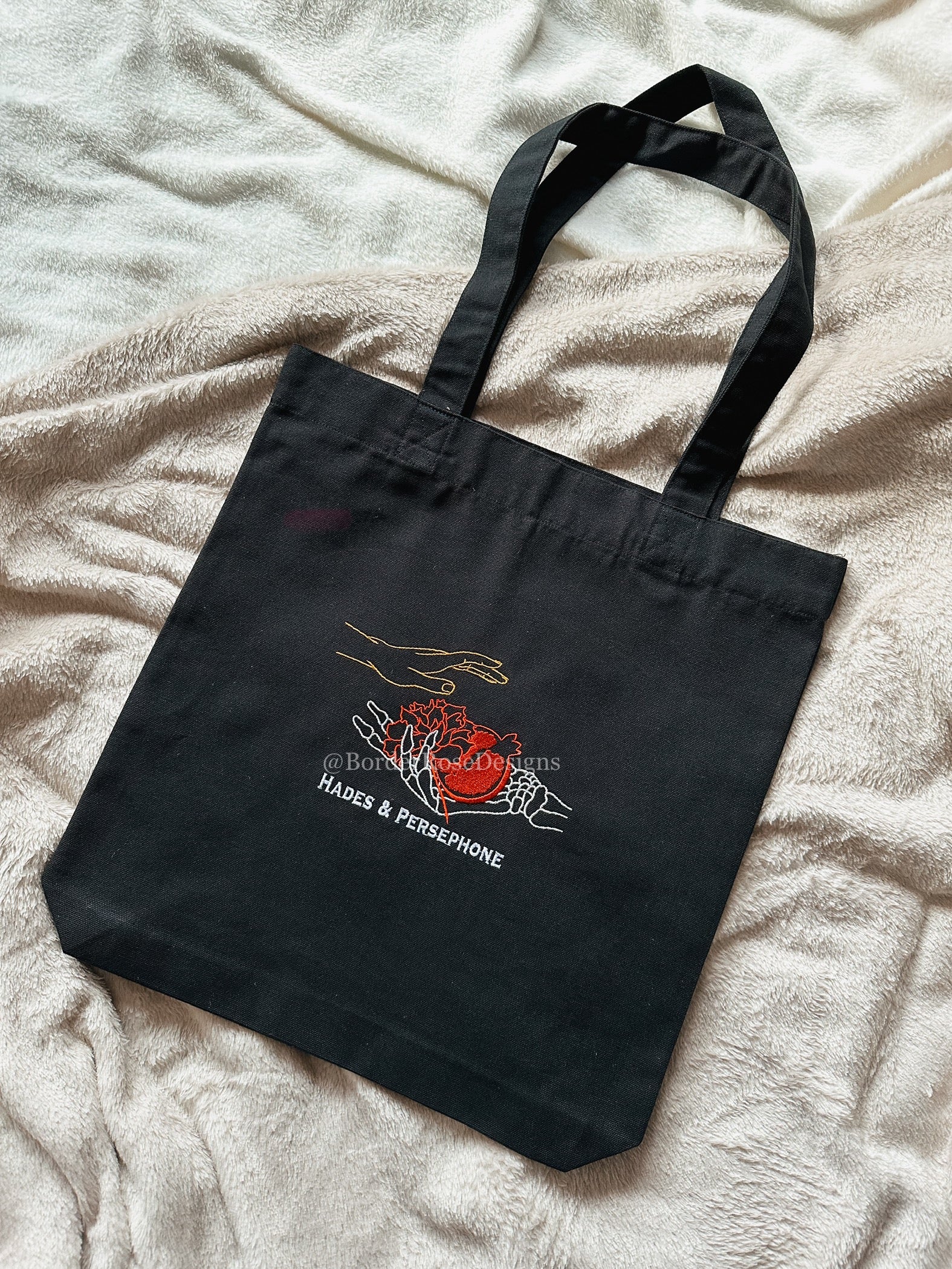 Hades & Persephone Hadestown Embroidered Tote Bag