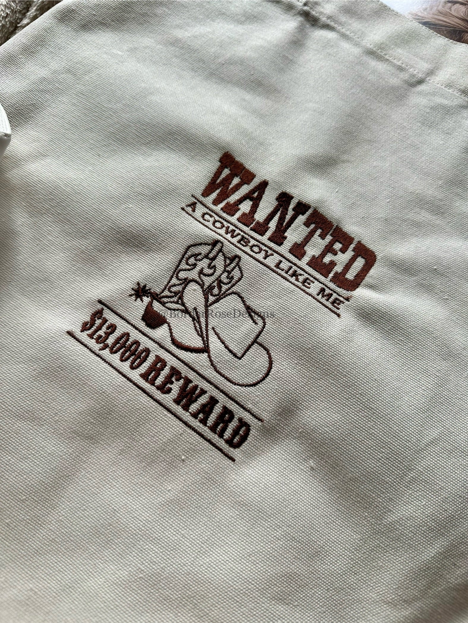 WANTED Cowboy Poster Embroidered Tote Bag