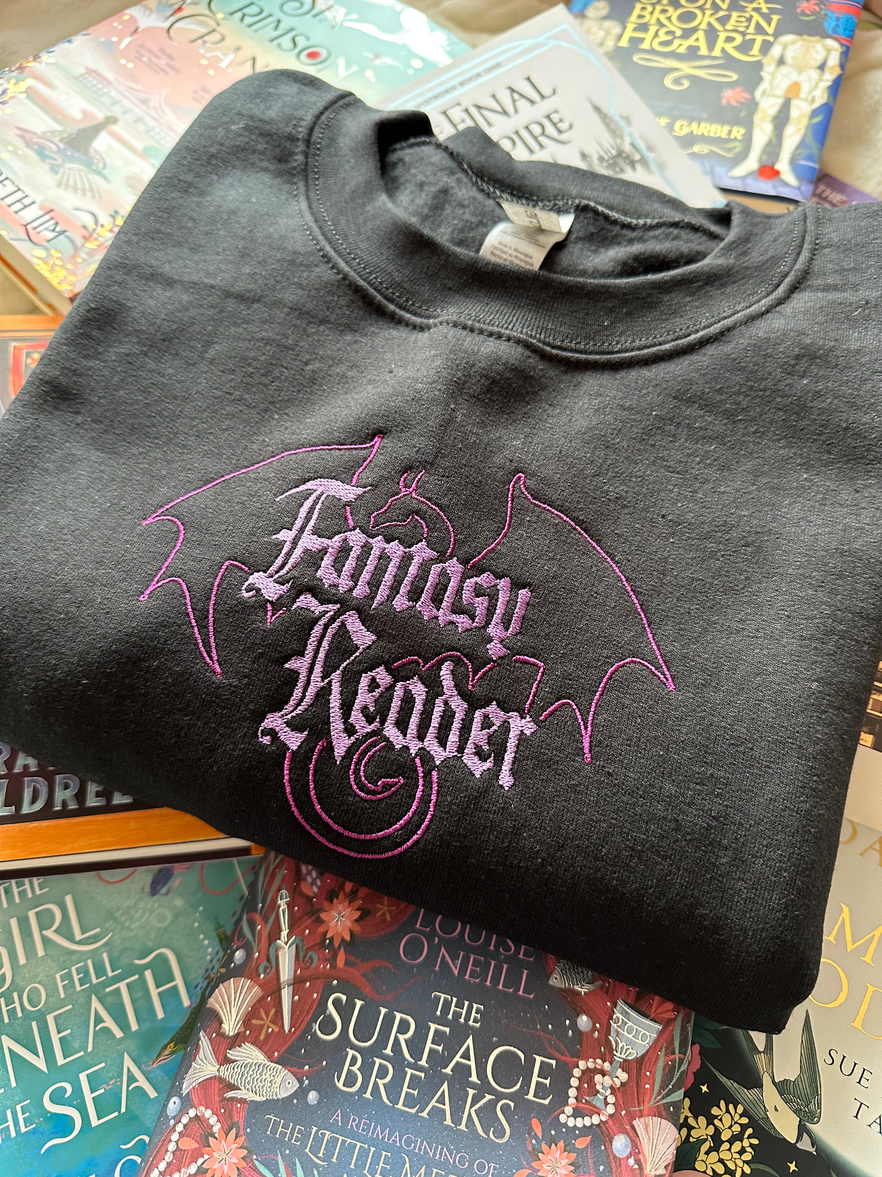 Fantasy Reader Unisex Embroidered Sweatshirt