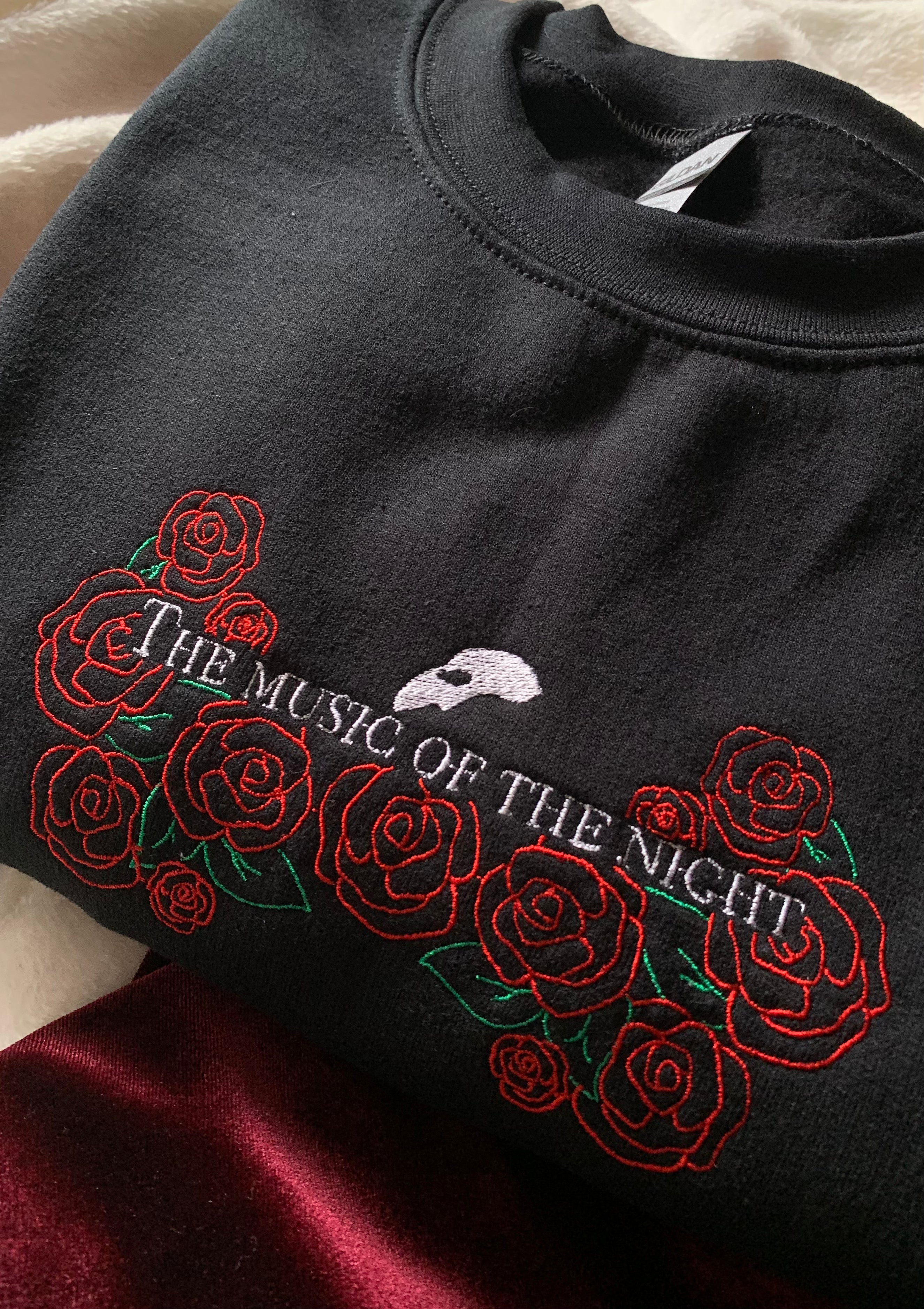 Music of the Night Phantom of the Opera Unisex Sweatshirt borderrosedesigns