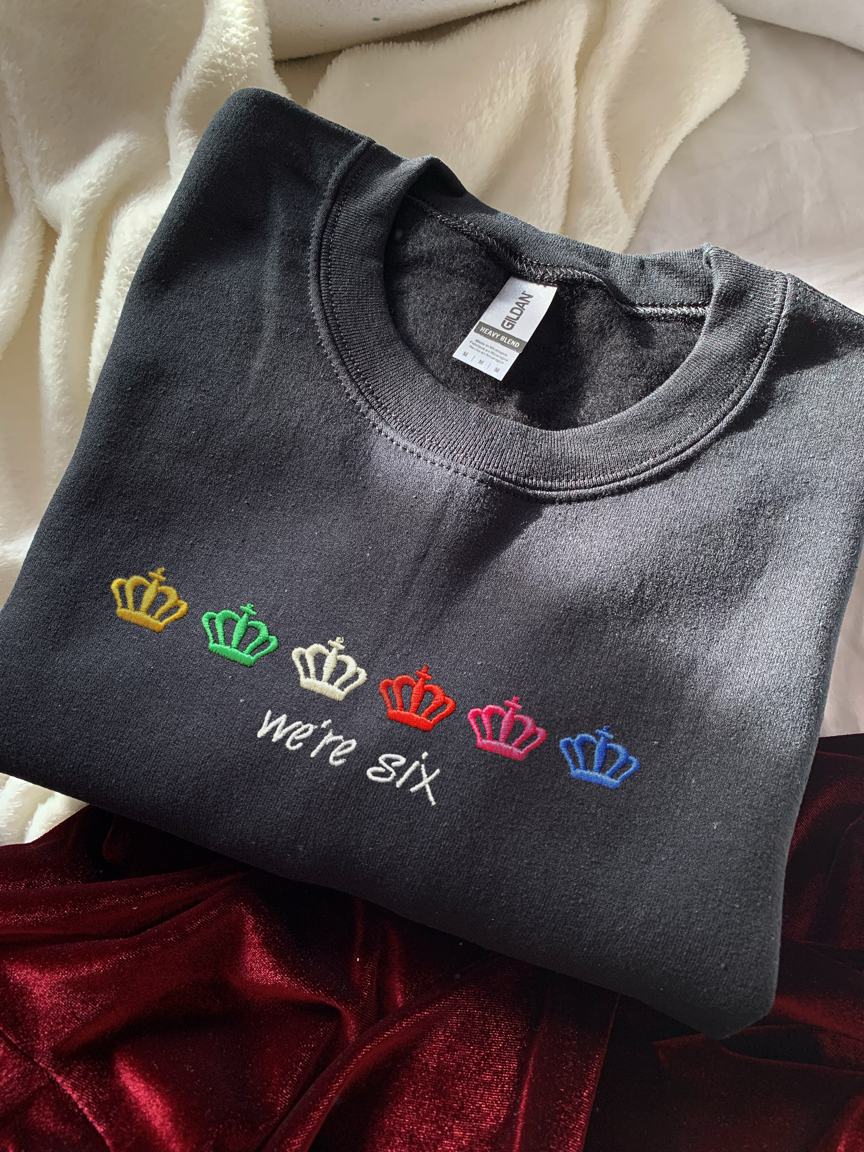 We're Six Embroidered Unisex Sweatshirt