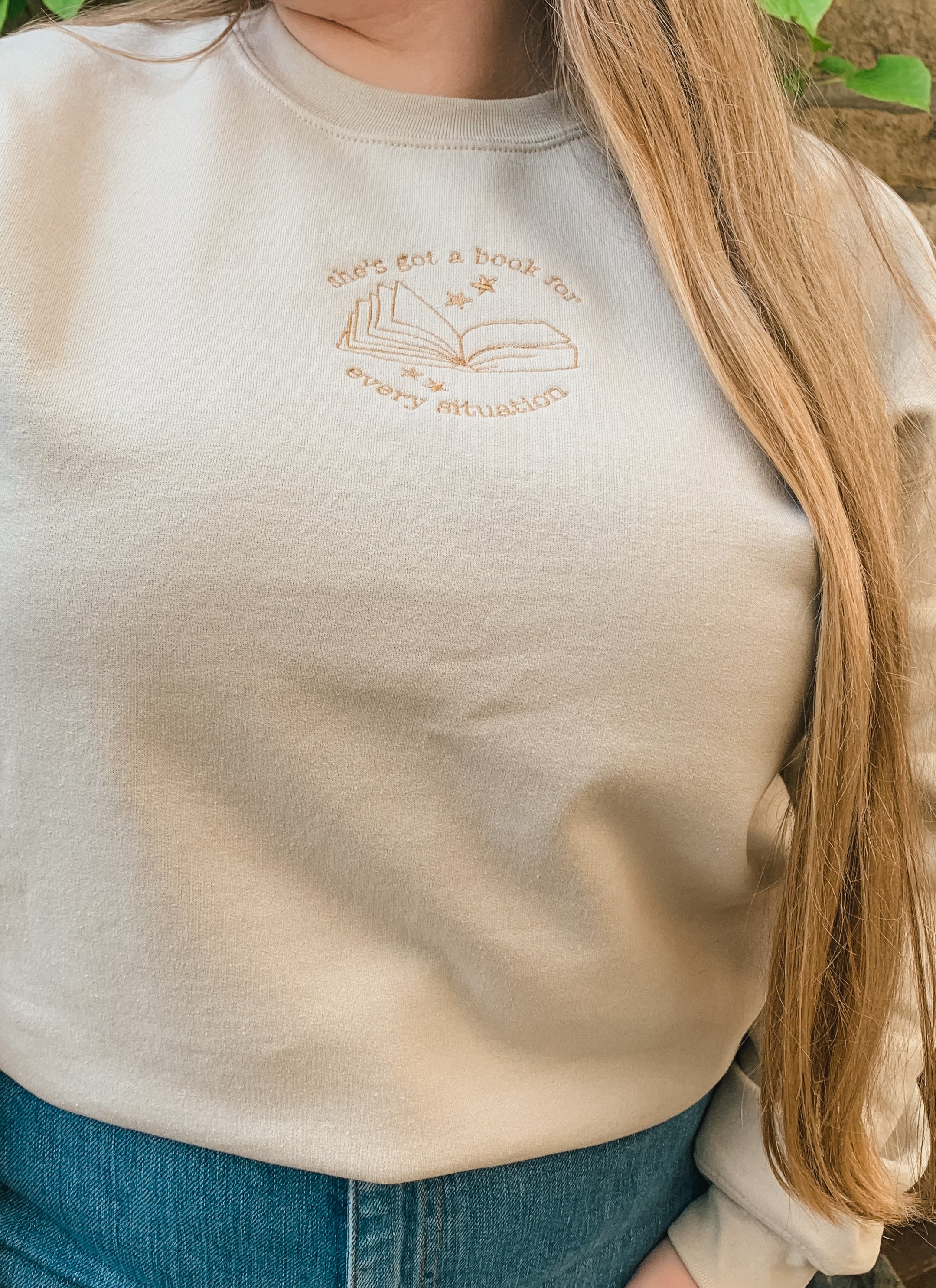 A Book For Every Situation Unisex Embroidered Sweatshirt